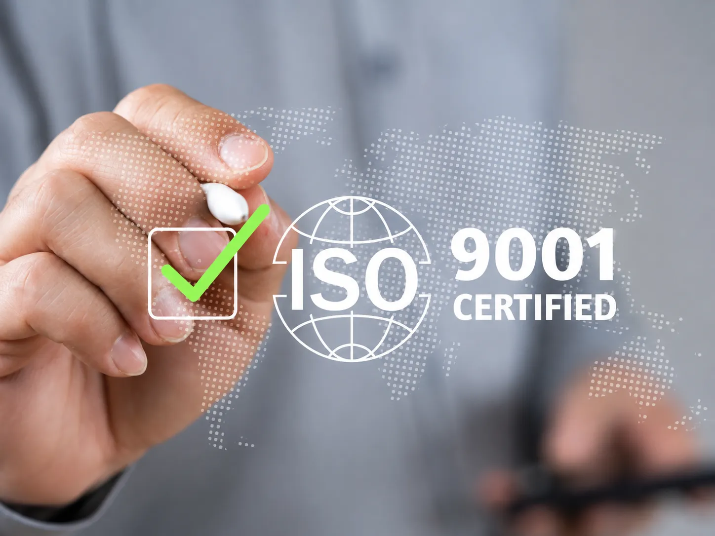 ISO 9001 certified quality management graphic