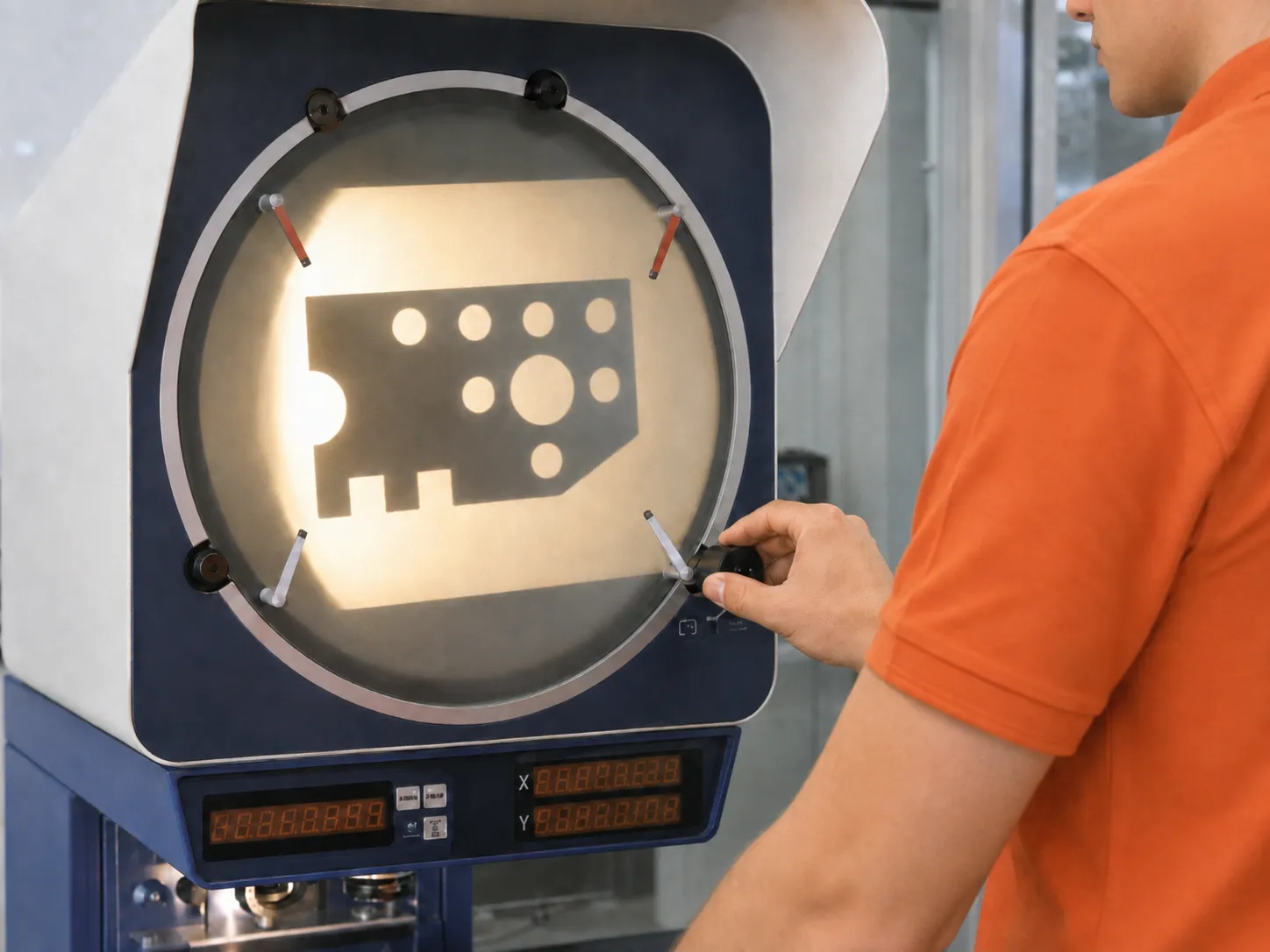Optical comparator profile inspection